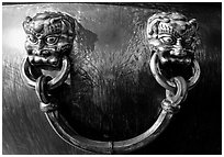 Urn handle, Forbidden City. Beijing, China ( black and white)