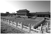 Hongyi Pavilion and inner court, Forbidden City. Beijing, China ( black and white)