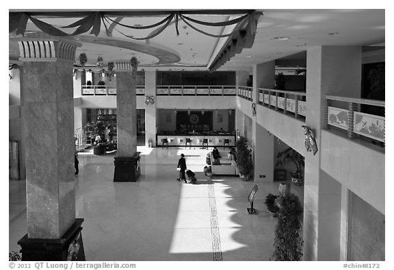 Hotel lobby. Beijing, China (black and white)