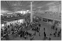 Security check area, Capital International Airport. Beijing, China ( black and white)