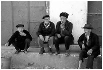 Elderly men. Shaping, Yunnan, China ( black and white)