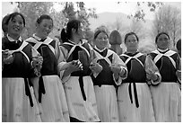 Naxi women. Baisha, Yunnan, China (black and white)