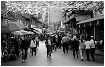 Old street near the intersection of Zhengyi Lu and Dongfeng Lu. Kunming, Yunnan, China (black and white)