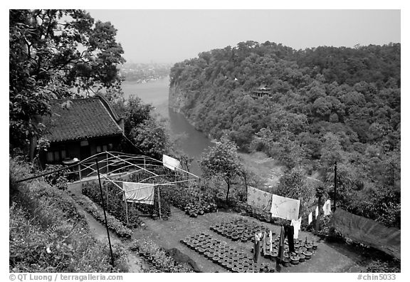 Cultures on Wuyou Hill. Leshan, Sichuan, China (black and white)
