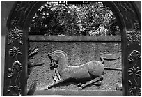 Mahaoya Bowuguan, burial site from the Eastern Han dynasty AD 25-220.. Leshan, Sichuan, China (black and white)