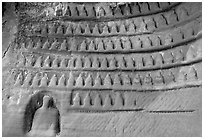 Cliffside scuptures. Leshan, Sichuan, China (black and white)