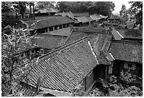 Wuyou Si, Tang dynasty temple. Leshan, Sichuan, China ( black and white)