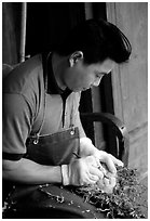 Craftman. Leshan, Sichuan, China (black and white)