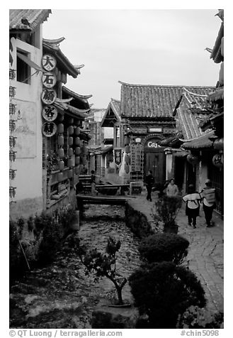 Early morning along a canal. Lijiang, Yunnan, China