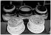 Naxi baba flatbread. Lijiang, Yunnan, China ( black and white)