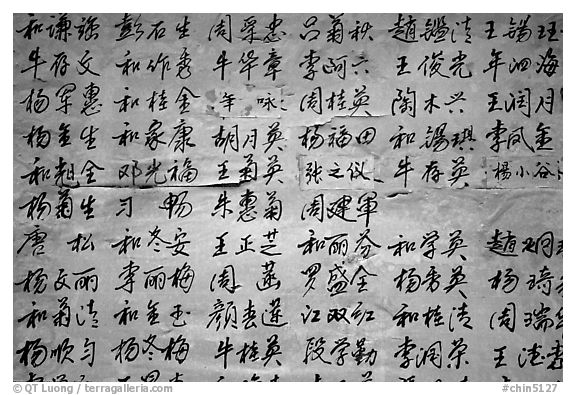 Chinese caligraphy. Lijiang, Yunnan, China