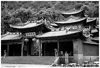 Ming dynasty Wufeng Lou (Five Phoenix Hall). Lijiang, Yunnan, China ( black and white)