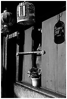 House facade. Lijiang, Yunnan, China ( black and white)