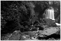 Waterfall between Qingyin and Hongchunping. Emei Shan, Sichuan, China (black and white)