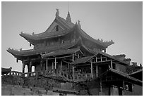 Golden Summit temple, evening. Emei Shan, Sichuan, China (black and white)