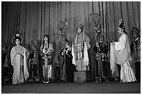 Sichuan opera scene. Chengdu, Sichuan, China ( black and white)