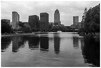 Southern Business District skyline from Yinzhou Park, Ningbo.  ( black and white)