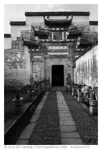 Lexu Hall. Hongcun Village, Anhui, China (black and white)