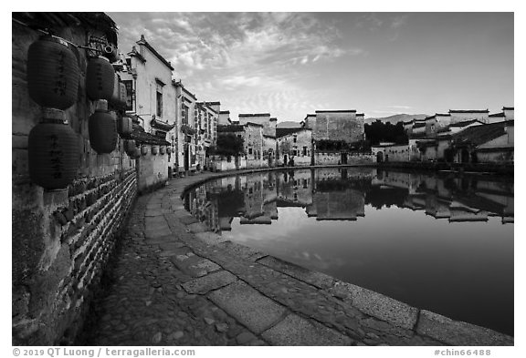 Moon Fen. Hongcun Village, Anhui, China (black and white)