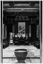 Inside Chengzhi Hall. Hongcun Village, Anhui, China ( black and white)