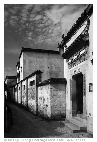 Street. Hongcun Village, Anhui, China (black and white)