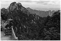 Trail. Huangshan Mountain, China ( black and white)