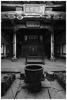 Main atrium, Zhuimu Hall. Xidi Village, Anhui, China ( black and white)