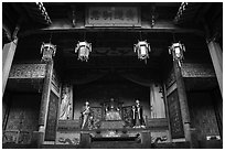 Altar, Zhuimu Hall. Xidi Village, Anhui, China ( black and white)