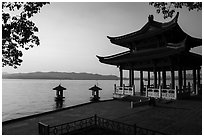 Imperial Pieer, Cuiguang Pavilion, West Lake. Hangzhou, China ( black and white)