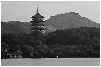 Leifeng Pagoda, West Lake. Hangzhou, China ( black and white)