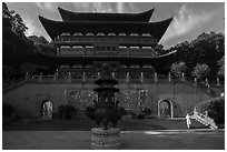 Upper Jingci Buddhist Temple. Hangzhou, China ( black and white)