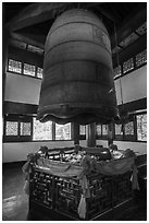 Evening Bell at Nanping Hill, Jingci Temple. Hangzhou, China ( black and white)