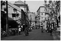 Old street. Shanghai, China ( black and white)