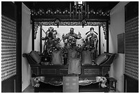 Altar, Dajing Taoist temple. Shanghai, China ( black and white)