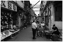 Old alley. Shanghai, China ( black and white)