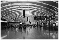 Concourse, Pudong Airport. Shanghai, China ( black and white)