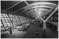 Terminal, Pudong Airport. Shanghai, China ( black and white)