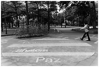 Multilingual peace word, 2-28 Peace Park. Taipei, Taiwan ( black and white)