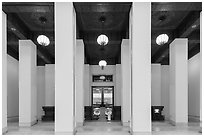 Inside Chiang Kai-shek Memorial Hall. Taipei, Taiwan ( black and white)