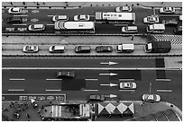 City traffic from above. Taipei, Taiwan ( black and white)