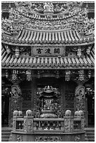 Facade, Guandu Temple. Taipei, Taiwan ( black and white)