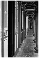 Gallery, West Side building, Confuscius Temple. Taipei, Taiwan ( black and white)