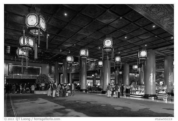 Lobby, Grand Hotel. Taipei, Taiwan (black and white)