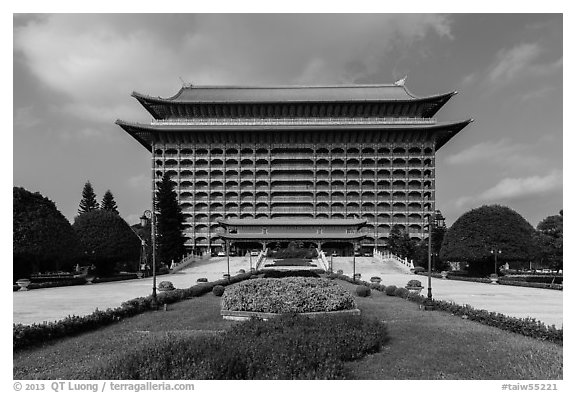 Grand Hotel, Zhongshan District. Taipei, Taiwan (black and white)