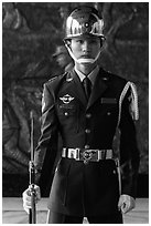 Honor Guard, Martyrs Shrine. Taipei, Taiwan (black and white)