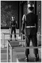 Honor Guards, Martyrs Shrine. Taipei, Taiwan (black and white)