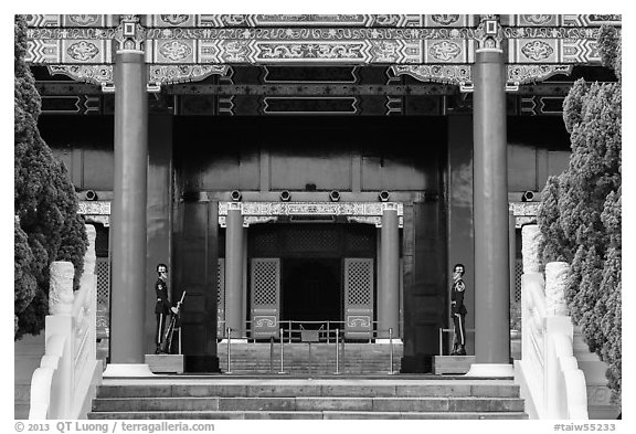 National Revolutionary Martyrs Shrine. Taipei, Taiwan (black and white)