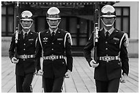 Republic of China Military guards,. Taipei, Taiwan (black and white)