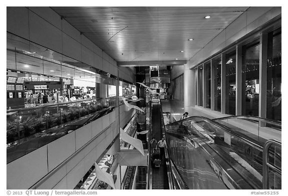 Escalators designed for luggage carts, Taoyuan Airport. Taiwan