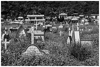 Christian cemetery, Chongde. Taiwan (black and white)